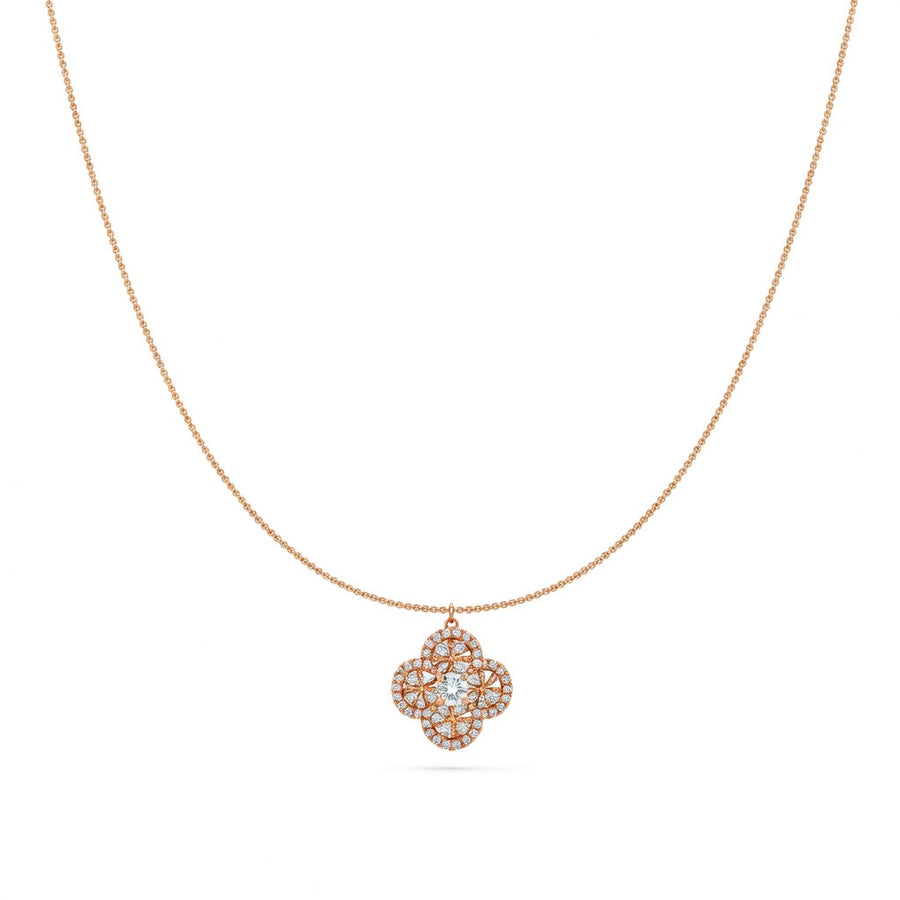 2 Ct Round Cut Diamond Pendant Necklace VS1 D-F White Gold 14k