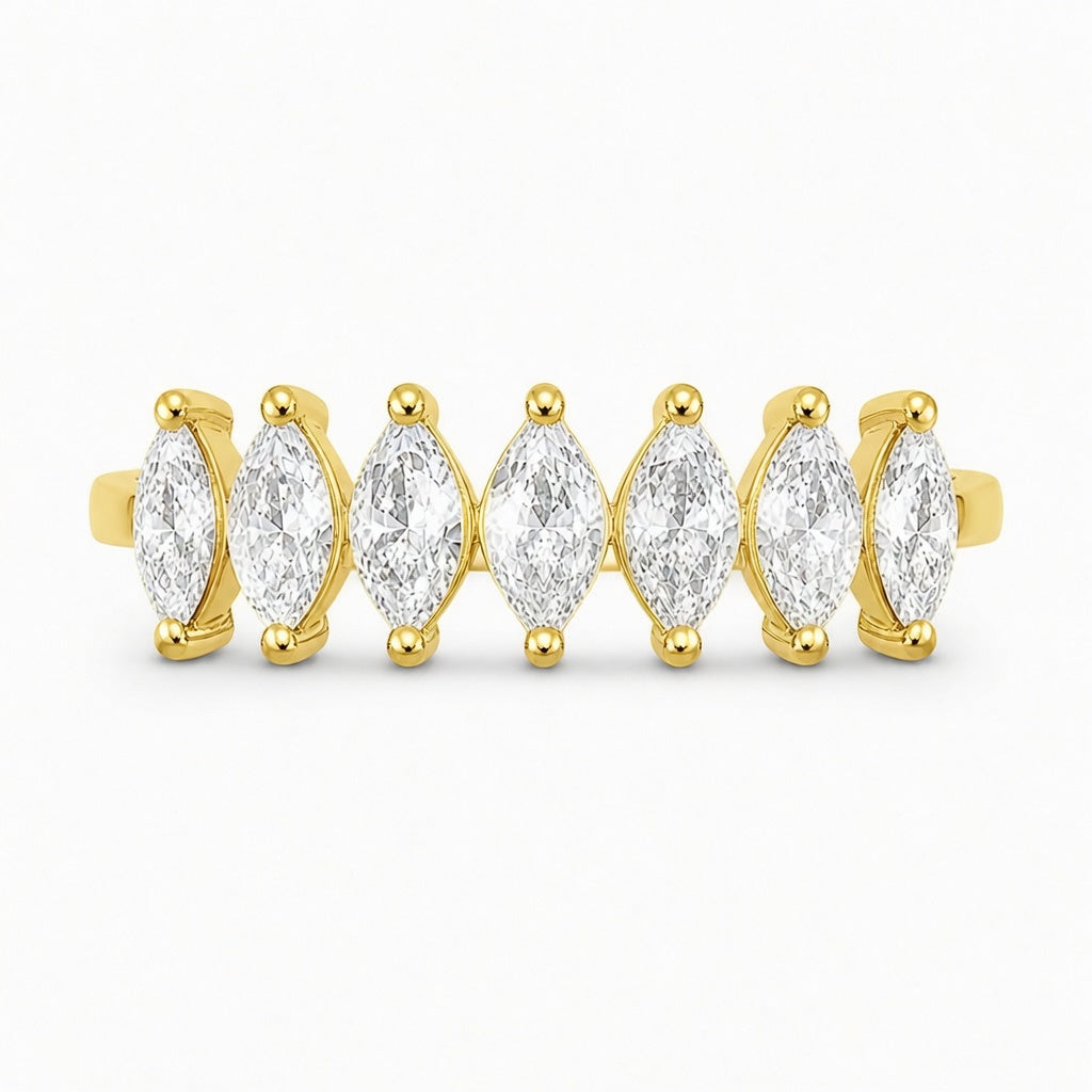 14K White Gold Lab-Grown Diamond Half Eternity Fashion Ring (2.10 CTW – D–F / VS1–VS2)