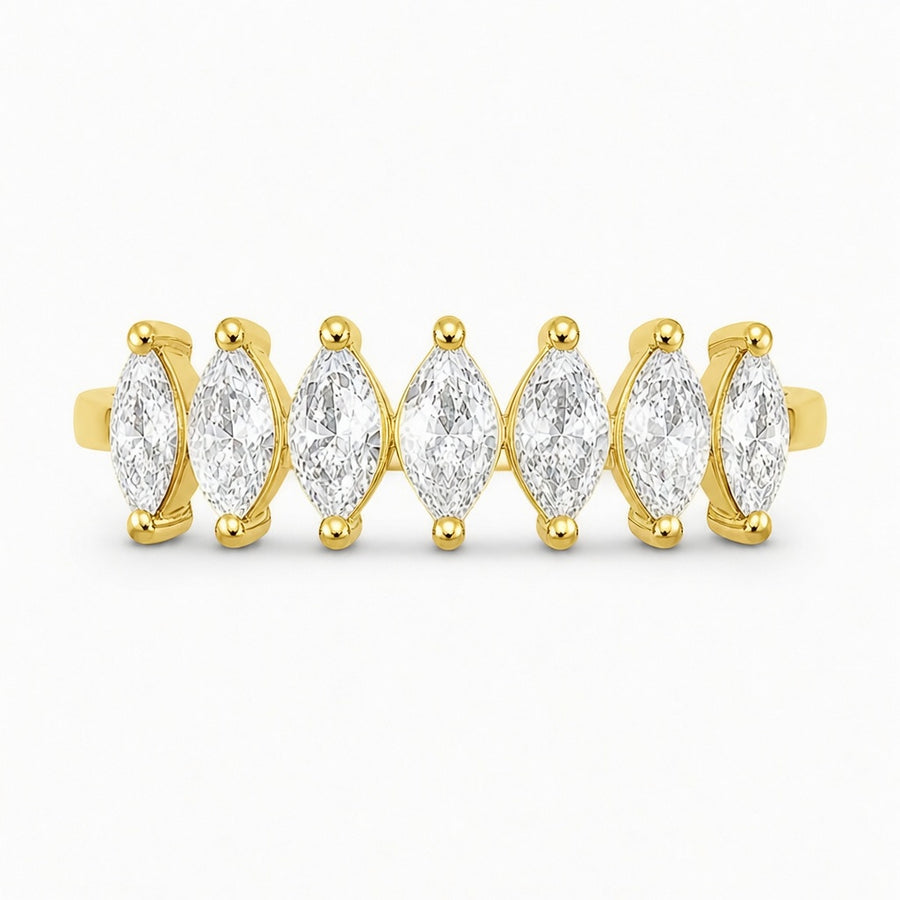 14K White Gold Lab-Grown Diamond Half Eternity Fashion Ring (2.10 CTW – D–F / VS1–VS2)