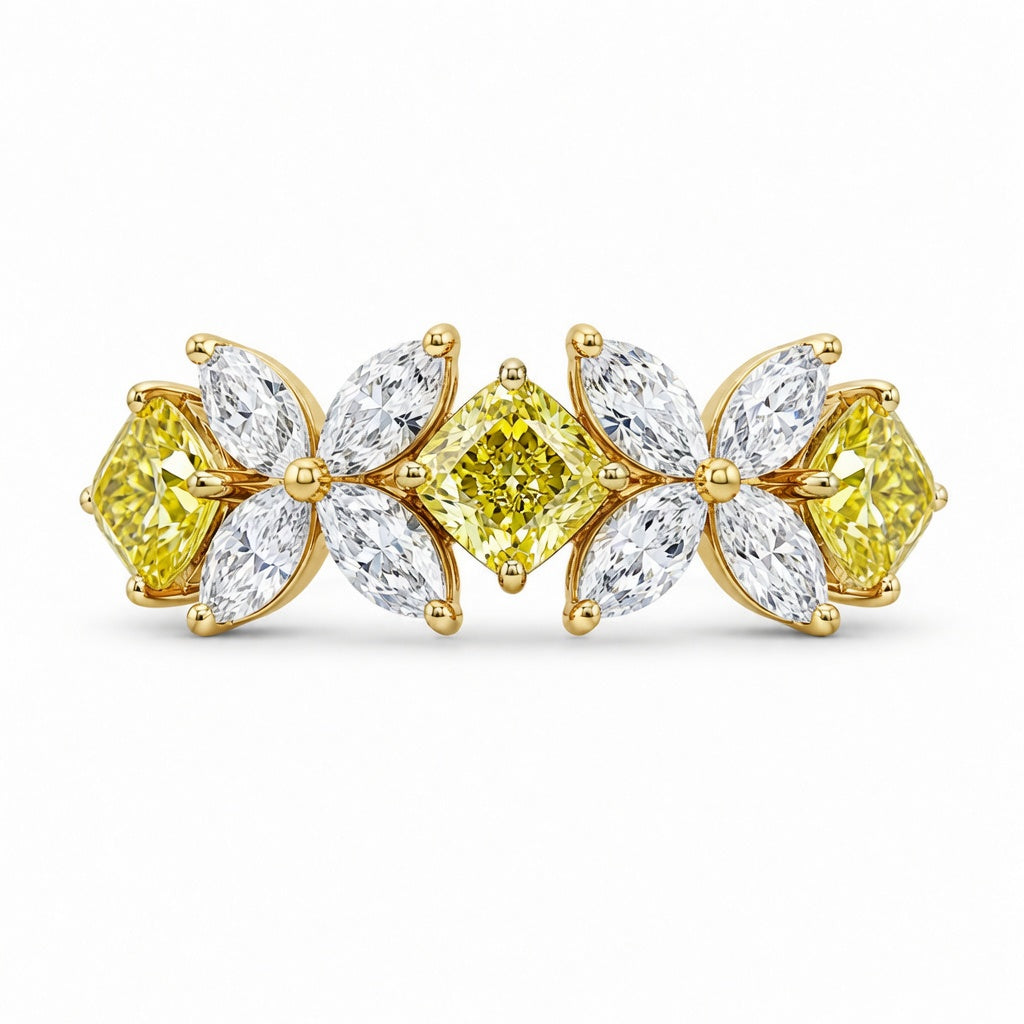 5.70 CT Lab-Grown Diamond Cluster Ring in 14K Gold (D–F / VS1–VS2)
