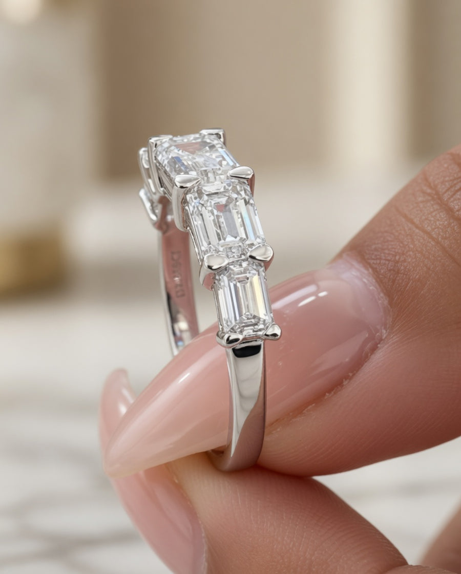 2.35 CT 5-Stone Lab-Grown Diamond Fashion Ring in 14K White Gold (D–F / VS1–VS2)