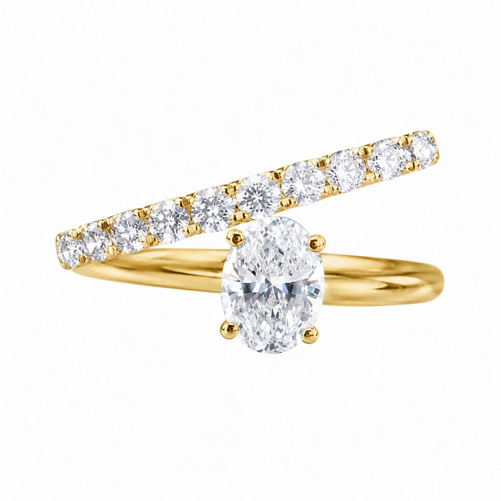 1.15 CT Lab-Grown Diamond Wrap Fashion Ring in 14K White Gold (D–F / VS1–VS2)