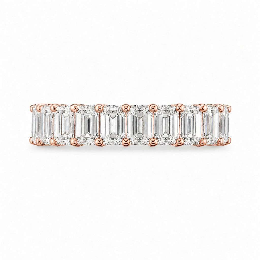 4.06 CT Lab-Grown Diamond Eternity Ring in 14K White Gold (D–F / VS1–VS2)