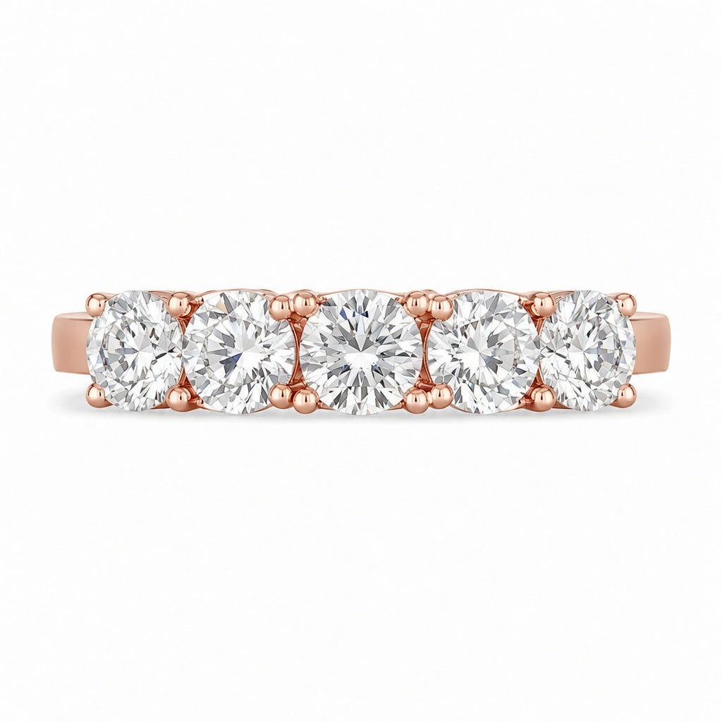 1.00 CT 5-Stone Lab-Grown Diamond Fashion Ring in 14K White Gold (D–F / VS1–VS2)