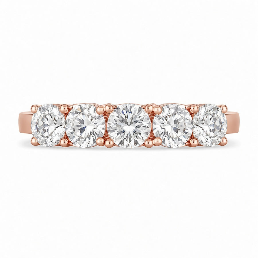 1.00 CT 5-Stone Lab-Grown Diamond Fashion Ring in 14K White Gold (D–F / VS1–VS2)