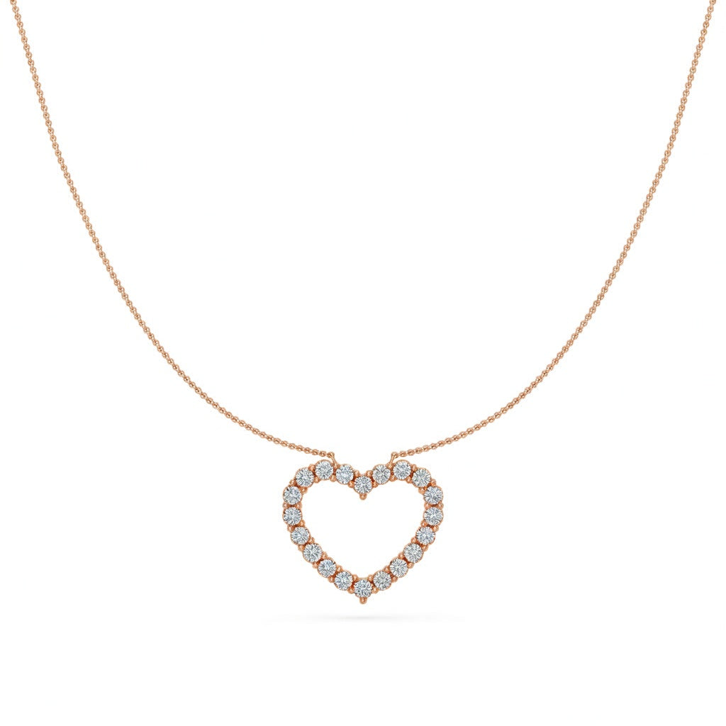 1.4 Ct Round Cut Diamond Pendant Necklace VS1 D-F White Gold 14k