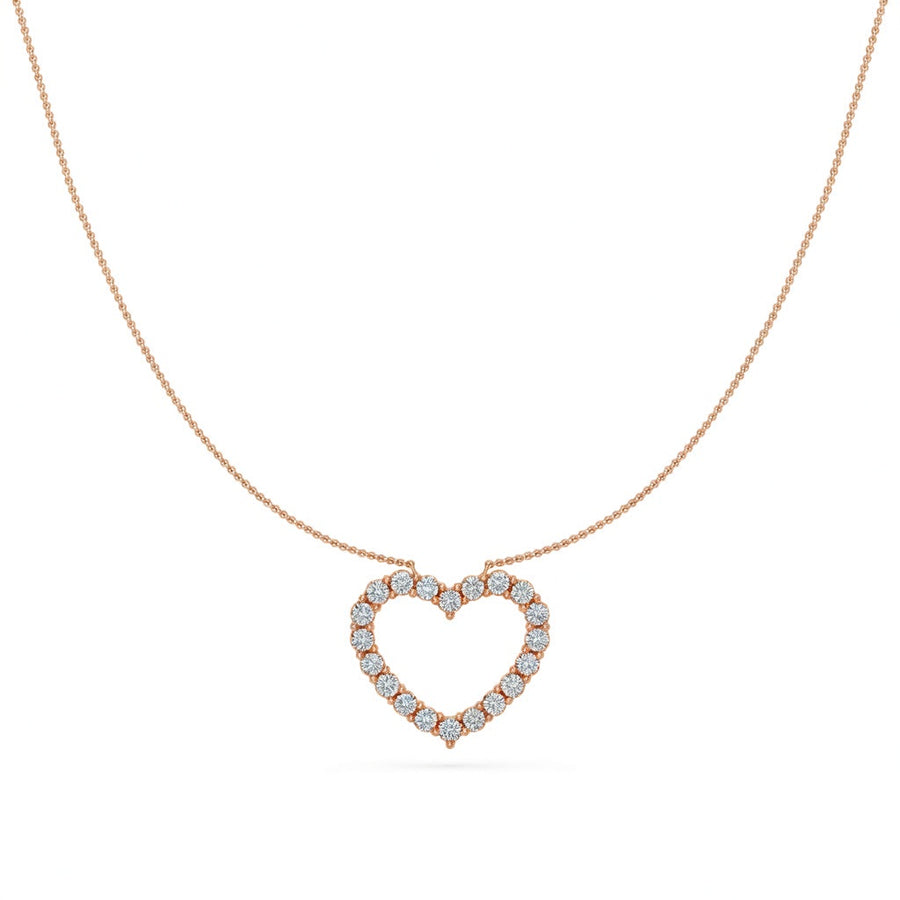 1.4 Ct Round Cut Diamond Pendant Necklace VS1 D-F White Gold 14k