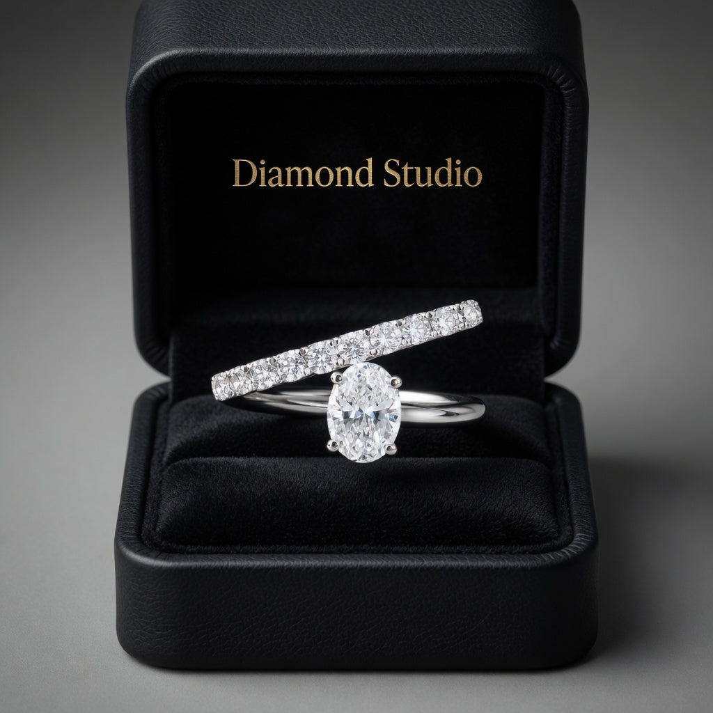 1.15 CT Lab-Grown Diamond Wrap Fashion Ring in 14K White Gold (D–F / VS1–VS2)