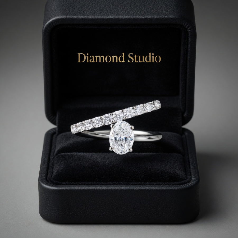 1.15 CT Lab-Grown Diamond Wrap Fashion Ring in 14K White Gold (D–F / VS1–VS2)