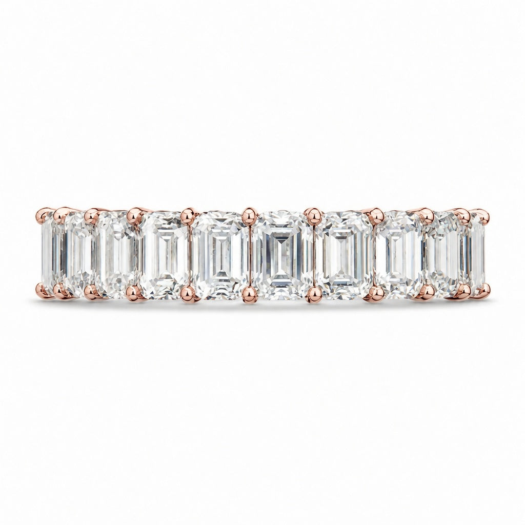 4.86 CT Lab-Grown Diamond Eternity Ring in 14K White Gold (D–F / VS1–VS2)