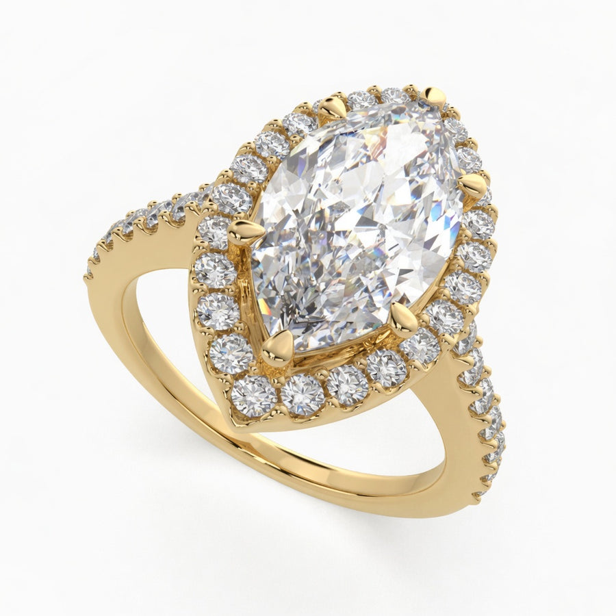 Bianca 1.5 Carat Marquise Cut Halo Pave Engagement Ring
