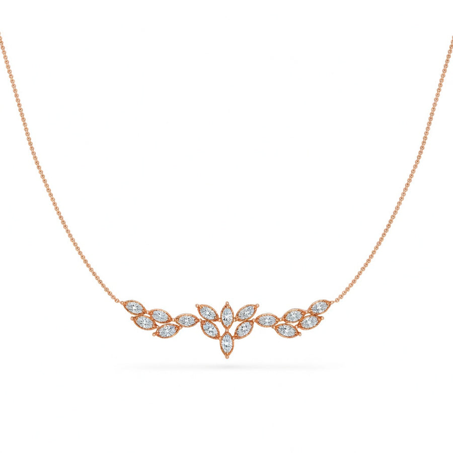 2.15 Ct Marquise Cut Diamond Chain Necklace VS1 D-F White Gold 14k