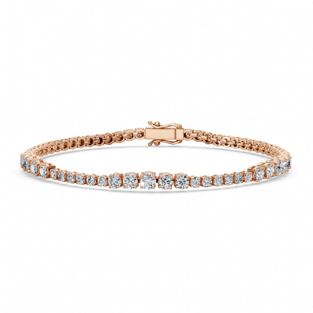 4.97 Carat Round Cut Diamond Tennis Bracelet VS1 D F White Gold 14k