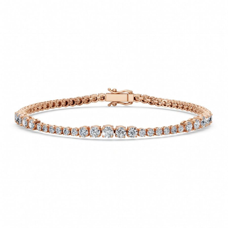 4.97 Carat Round Cut Diamond Tennis Bracelet VS1 D F White Gold 14k