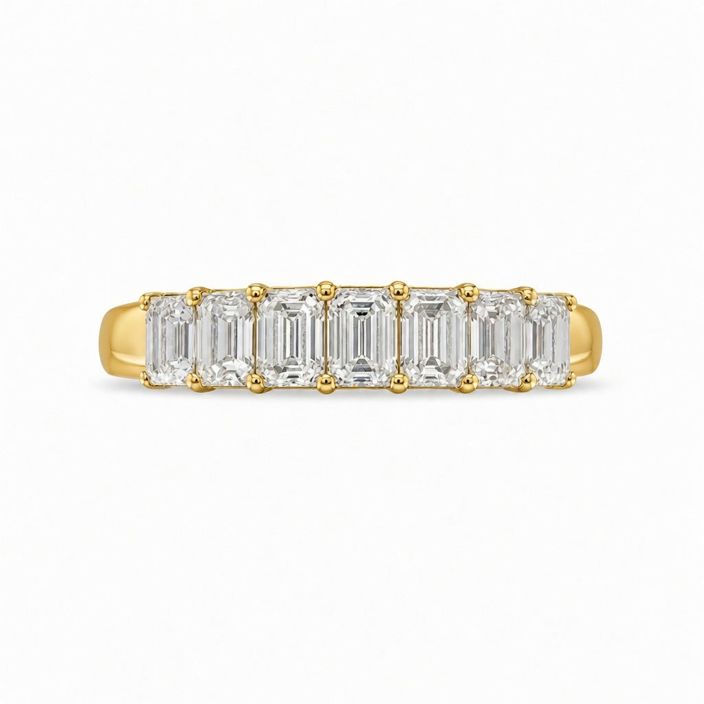 1.00 CT Lab-Grown Diamond Half Eternity Ring in 14K White Gold (D–F / VS1–VS2)