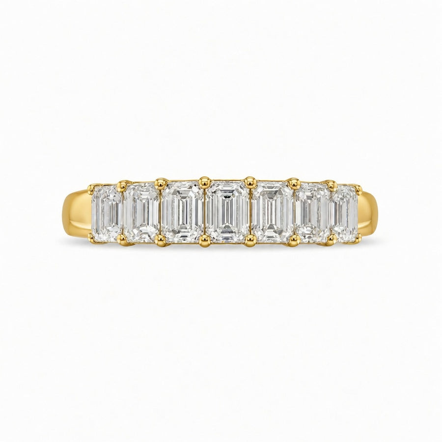 1.00 CT Lab-Grown Diamond Half Eternity Ring in 14K White Gold (D–F / VS1–VS2)