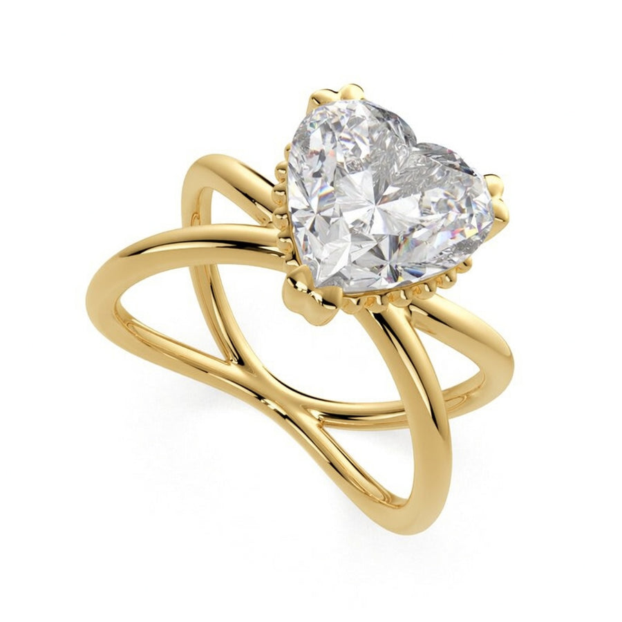 Tatiana 4 Carat Heart Cut Solitaire Split Shank Engagement Ring