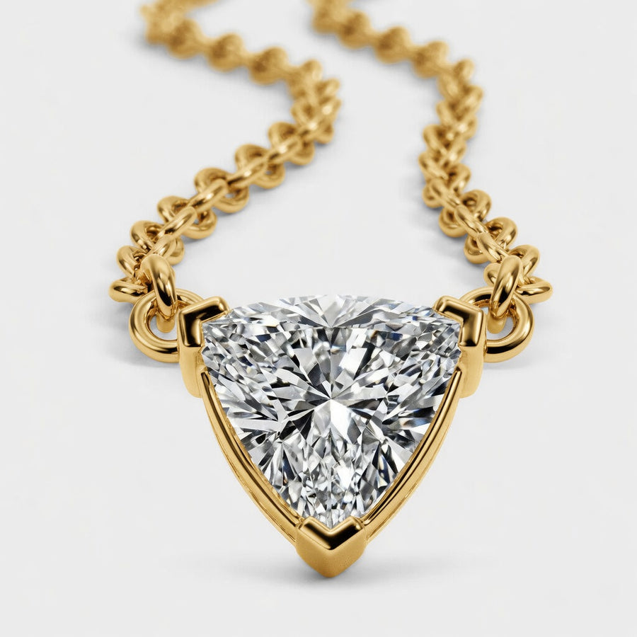 1.00 CTW Näas Ethereal Trillion Lab-Grown Diamond Solitaire Pendant with Adjustable Chain (D–F / VS1–VS2)