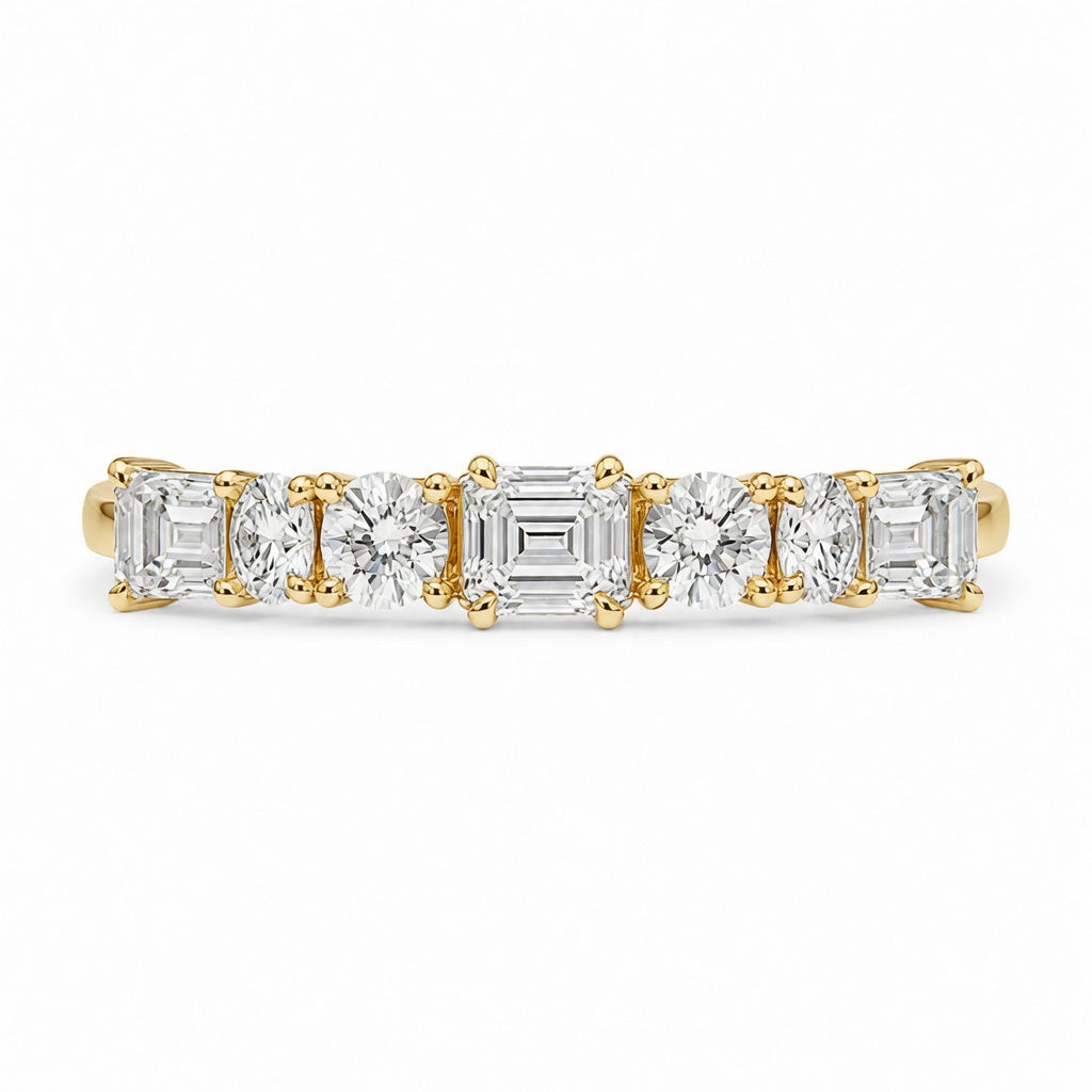 2.06 CT Lab-Grown Diamond Half Eternity Band in 14K White Gold (D–F / VS1–VS2)