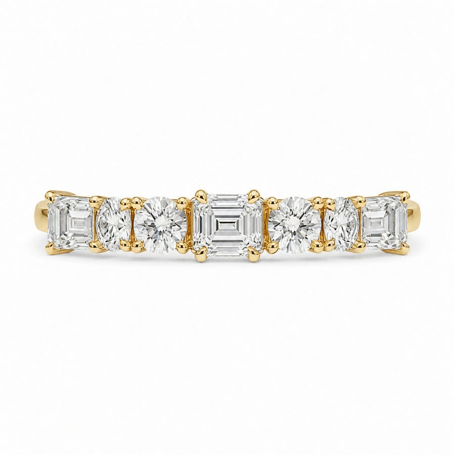 2.06 CT Lab-Grown Diamond Half Eternity Band in 14K White Gold (D–F / VS1–VS2)