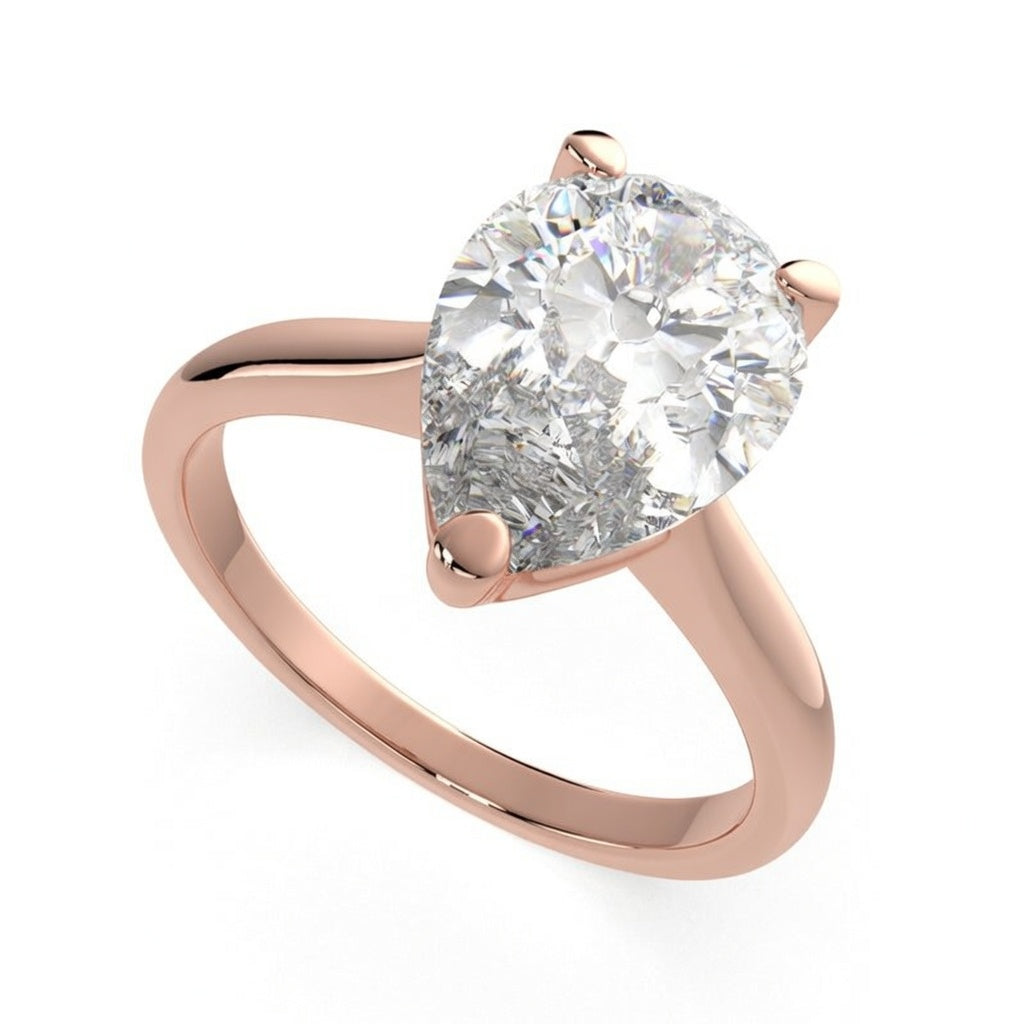 Juliana 3 Carat Pear Cut Classic Solitaire Engagement Ring