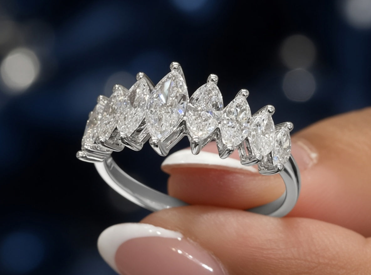 1.40 CT Lab-Grown Diamond Band Ring in 14K White Gold (D–F / VS1–VS2)
