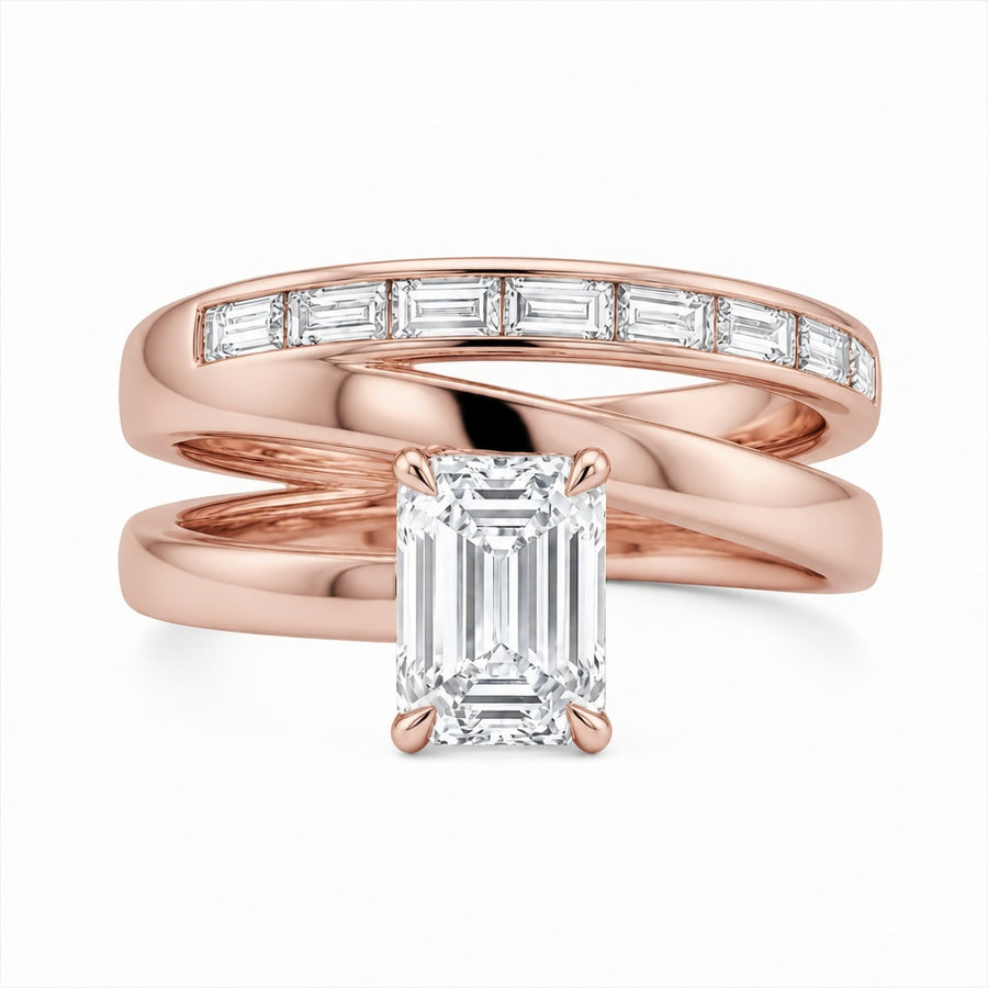 1.90 CT Lab-Grown Diamond Monél Ring in 14K White Gold (D–F / VS1–VS2)