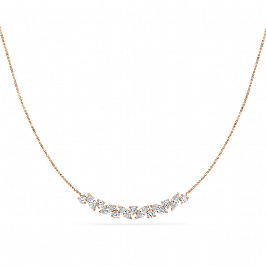 1.75 Ct Round Marquise Cut Diamond Chain Necklace VS1 D-F White Gold 14k