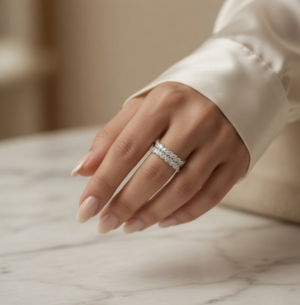 1.00 CT Lab-Grown Diamond Half Eternity Ring in 14K Yellow Gold (D–F / VS1–VS2)