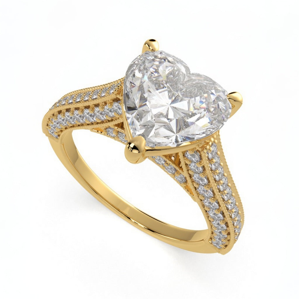 Martina 1.75 Carat Heart Cut Pave Engagement Ring