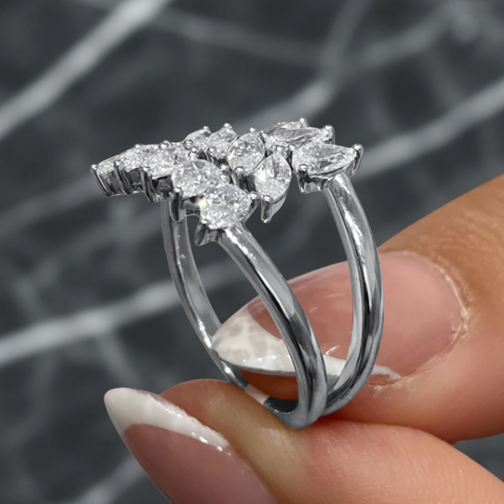1.40 CT Lab-Grown Diamond Wrap Fashion Ring in 14K White Gold (D–F / VS1–VS2)