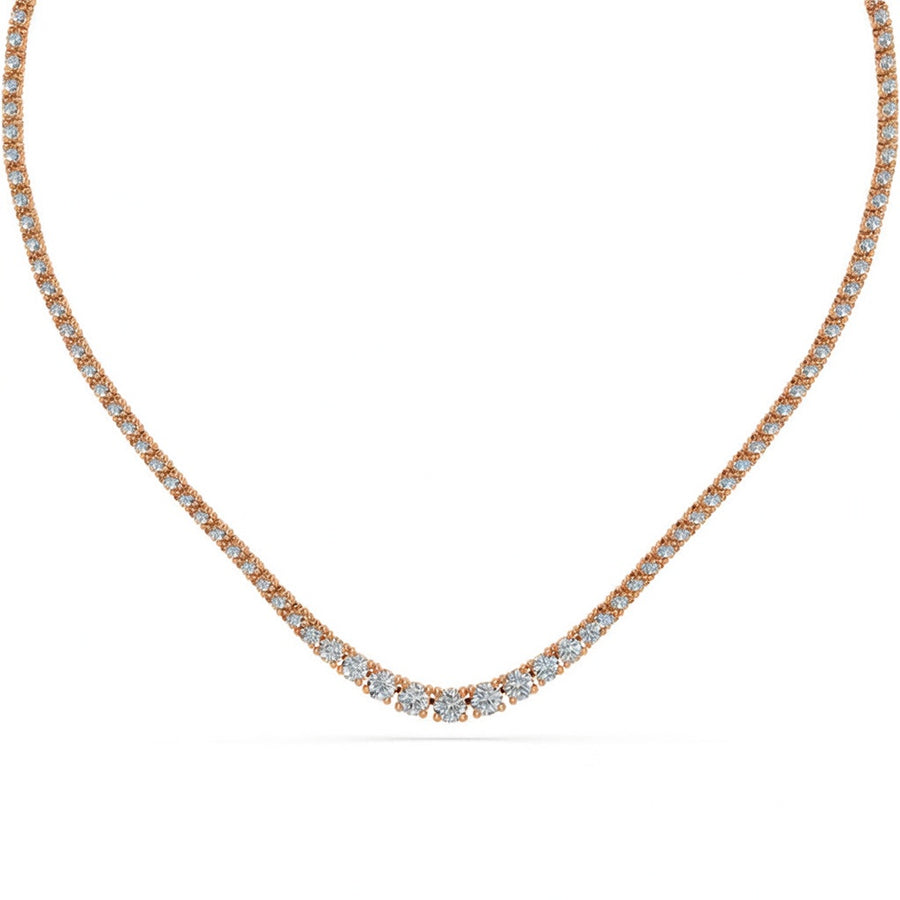 15 Ct Round Cut Diamond Tennis Necklace VS1 D-F White Gold 14k