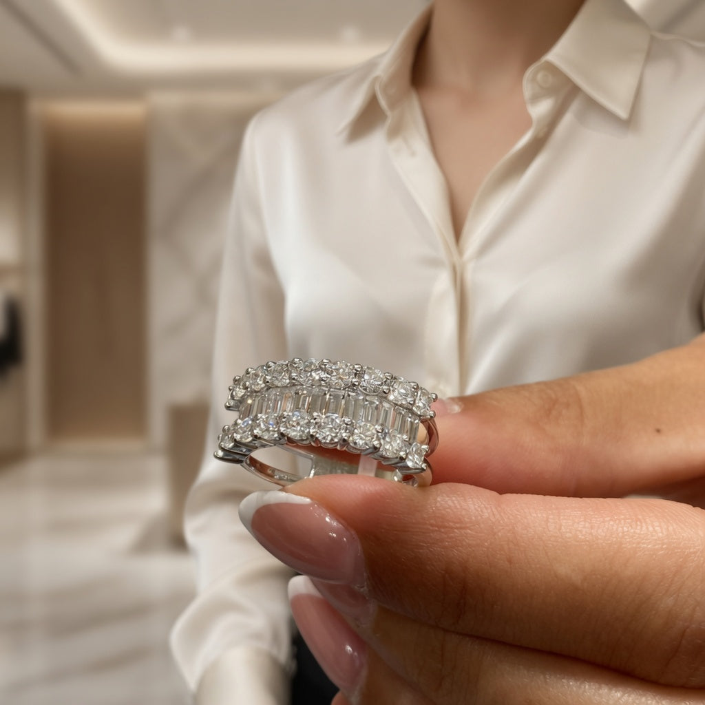 1.96 CT Lab-Grown Diamond Band Ring in 14K White Gold (D–F / VS1–VS2)