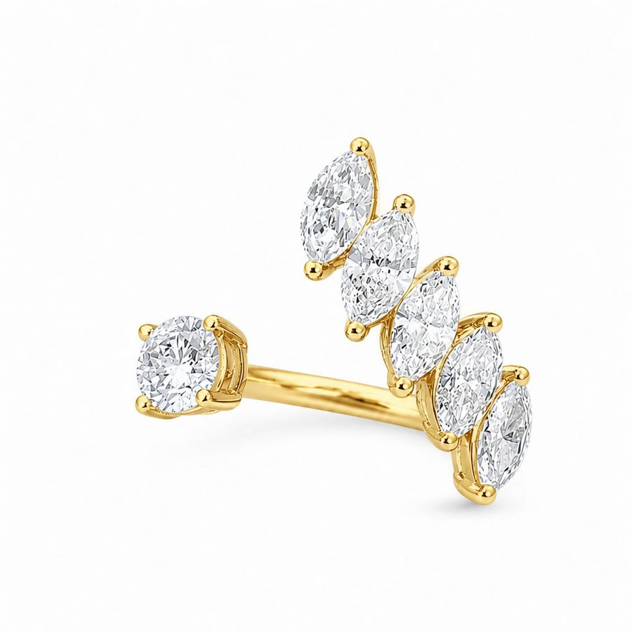 1.45 CT Round Lab-Grown Diamond Statement Ring in 14K White Gold (D–F / VS1–VS2)