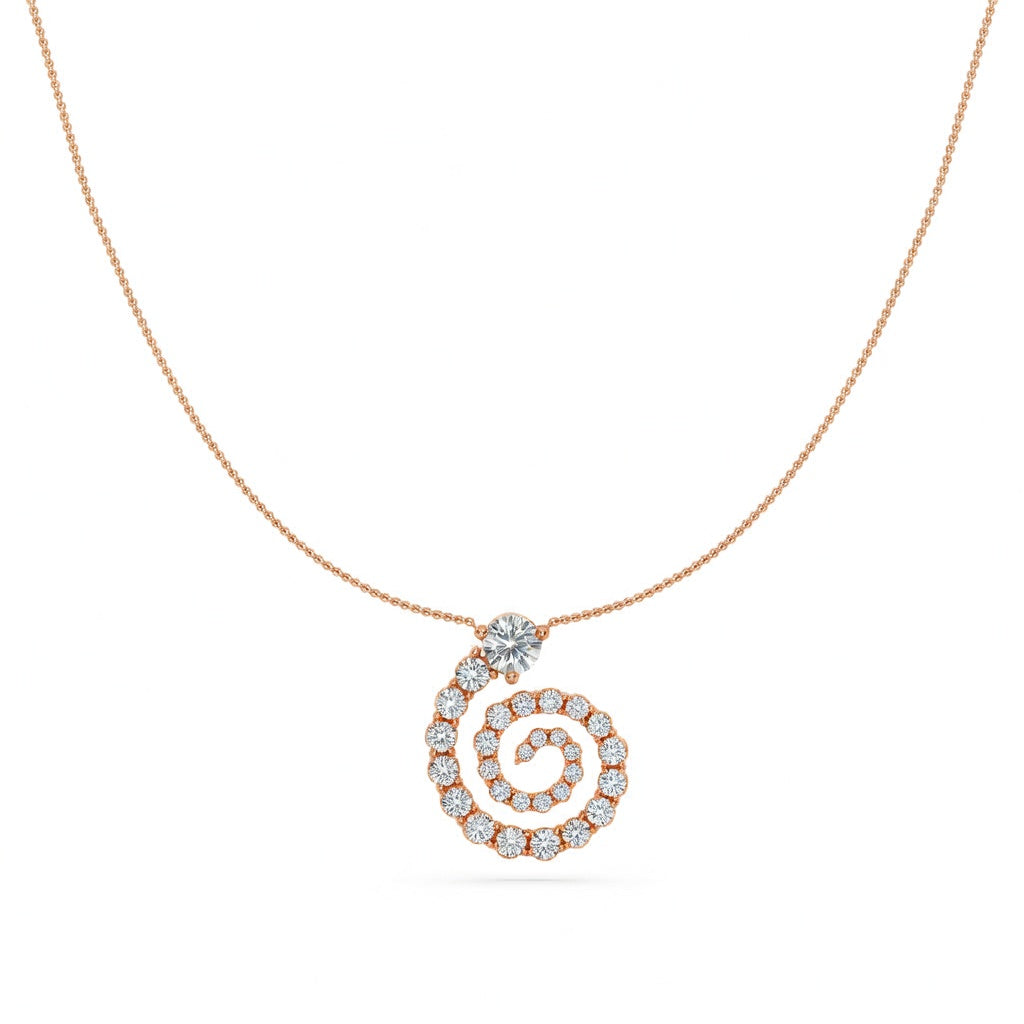 2.7 Ct Round Cut Diamond Pendant Necklace VS1 D-F White Gold 14k