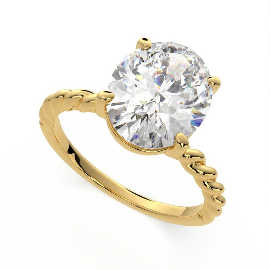 Renata 2 Carat Oval Cut Solitaire Rope Engagement Ring
