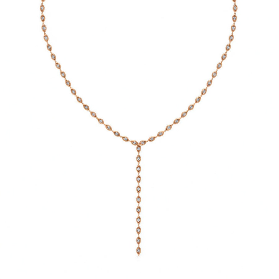 5.2 Ct Marquise Cut Diamond Lariat Necklace VS1 D-F White Gold 14k