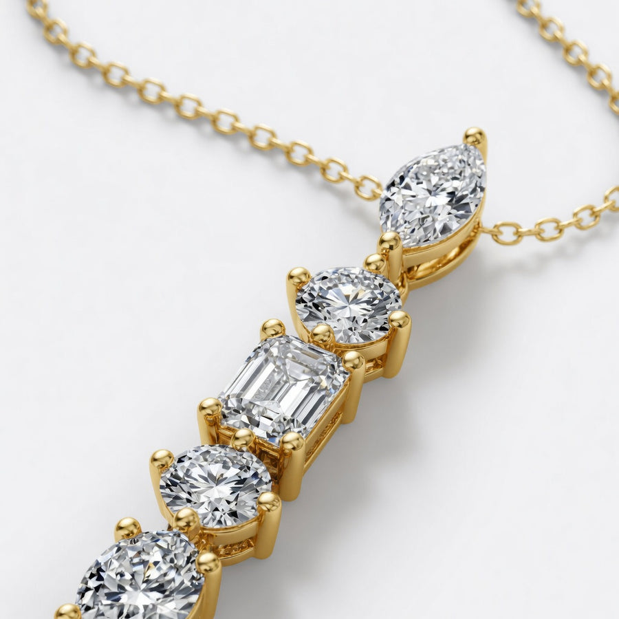 2.00 CTW Multi-Shape Lab-Grown Diamond Pendant with Adjustable Chain (D–F / VS1–VS2)