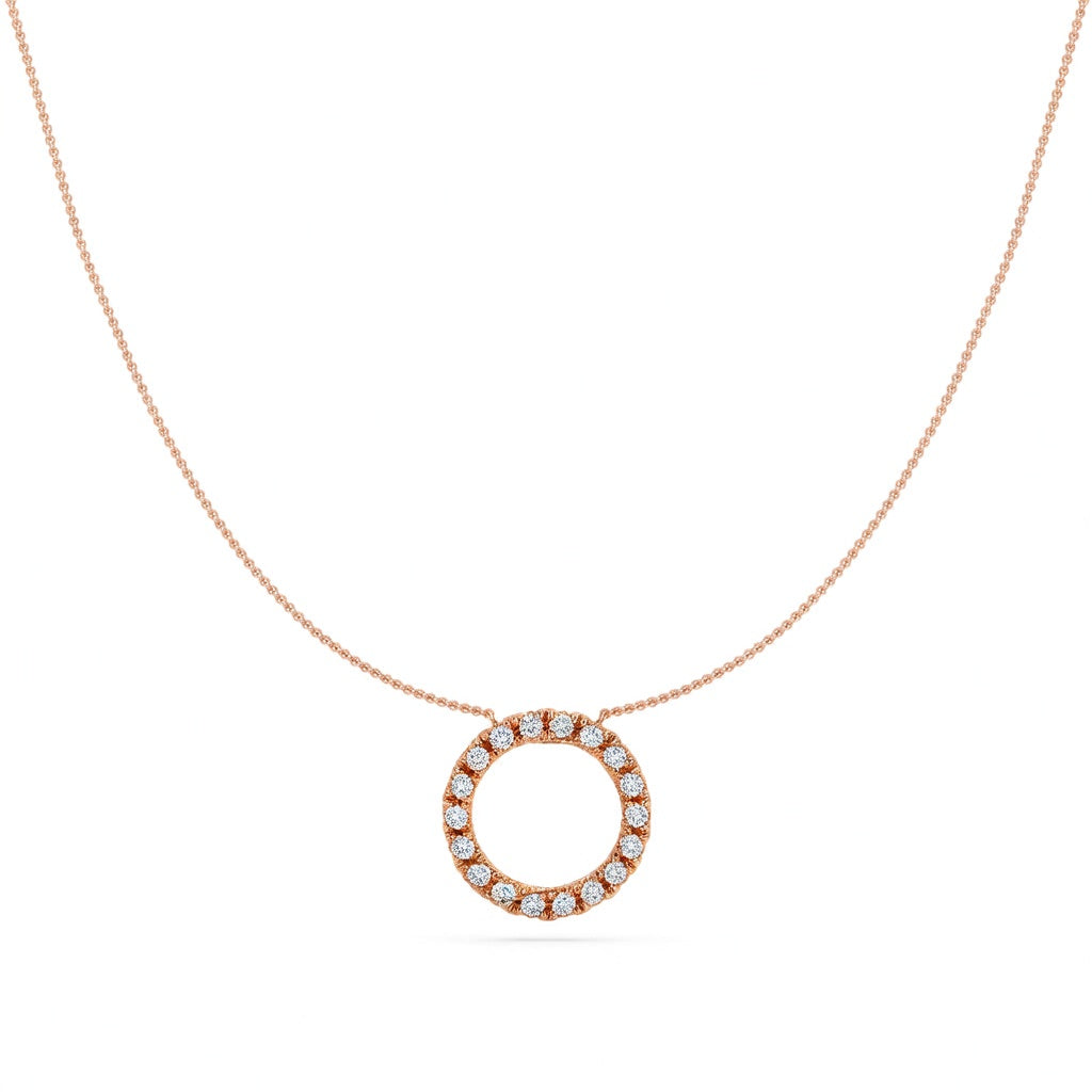 1.3 Ct Round Cut Diamond Pendant Necklace VS1 D-F White Gold 14k