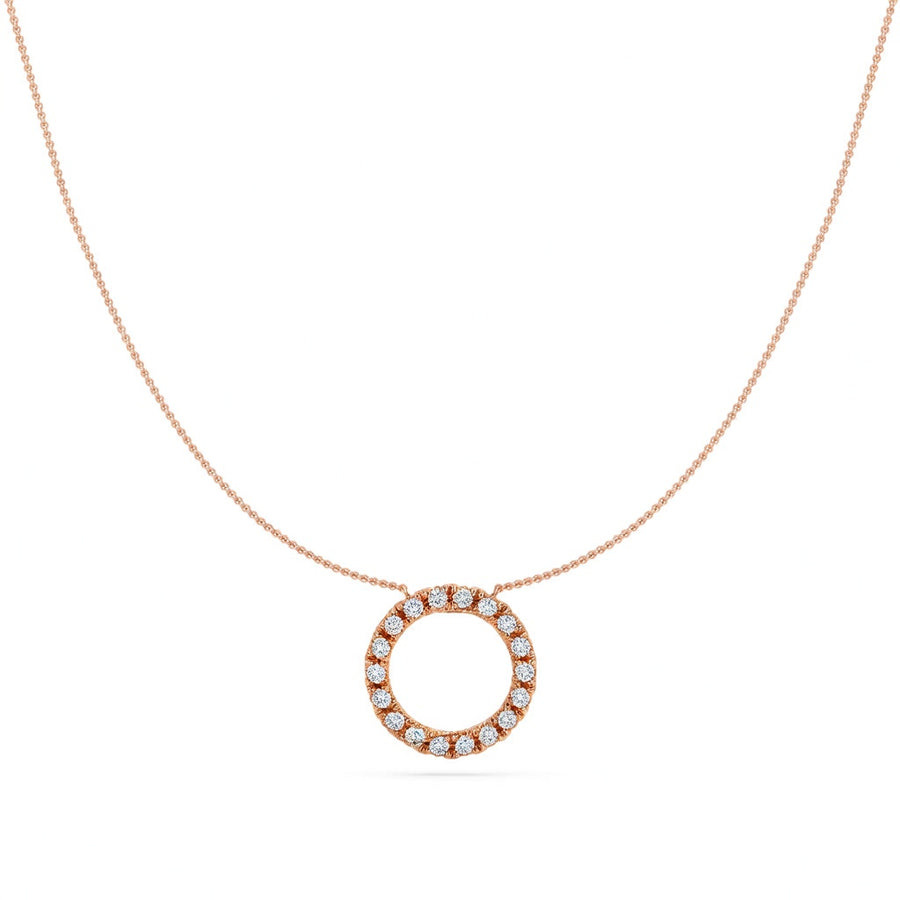 1.3 Ct Round Cut Diamond Pendant Necklace VS1 D-F White Gold 14k