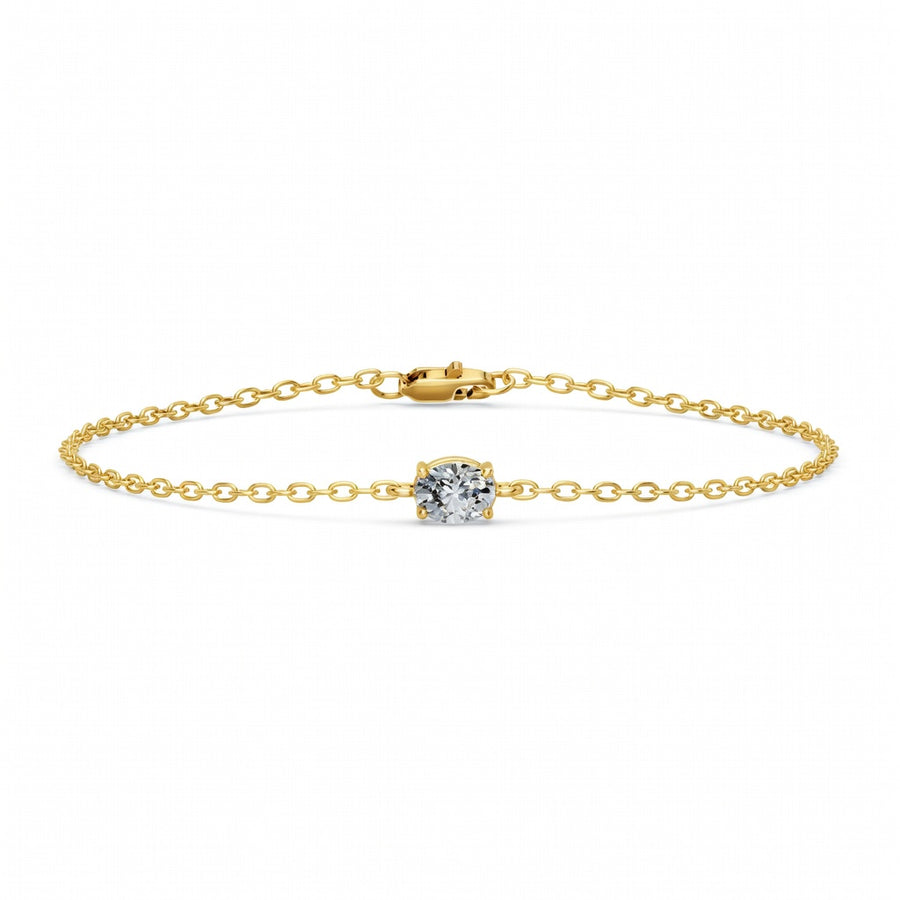 0.55 Carat Oval Cut Diamond Chain Bracelet VS1 D F White Gold 14k
