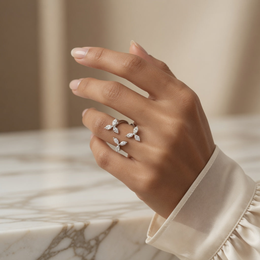 1.00 CT Lab-Grown Diamond Wrap Fashion Ring in 14K White Gold (D–F / VS1–VS2)