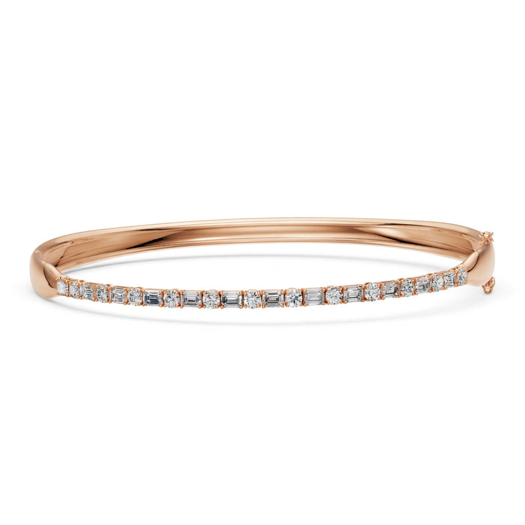 1.6 Carat Round Emerald Cut Diamond Tennis Bracelet VS1 D F White Gold 14k