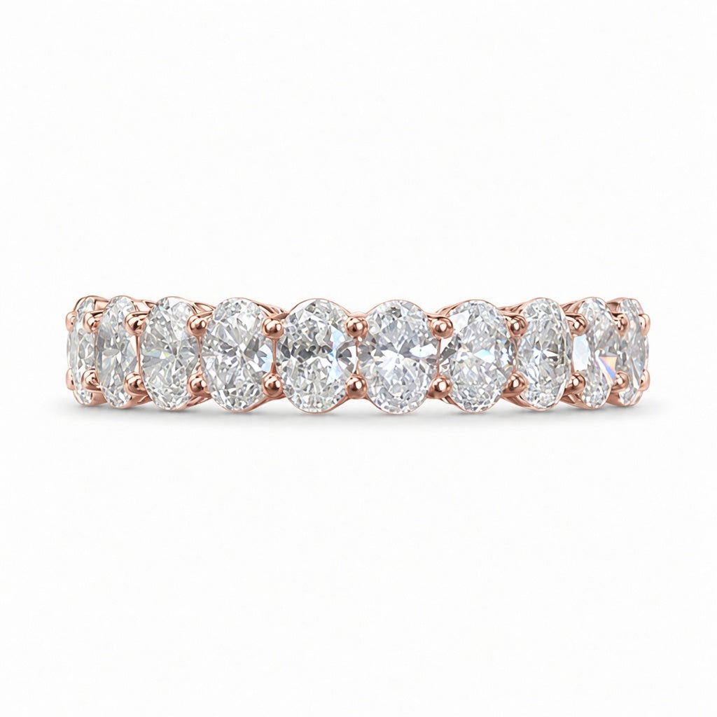 3.41 CT Lab-Grown Diamond Eternity Ring in 14K White Gold (D–F / VS1–VS2)