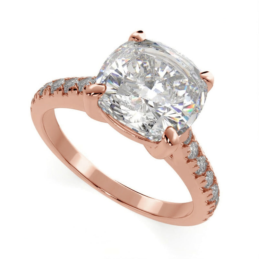 Ginevra 4.2 Carat Cushion Cut Tapered Engagement Ring