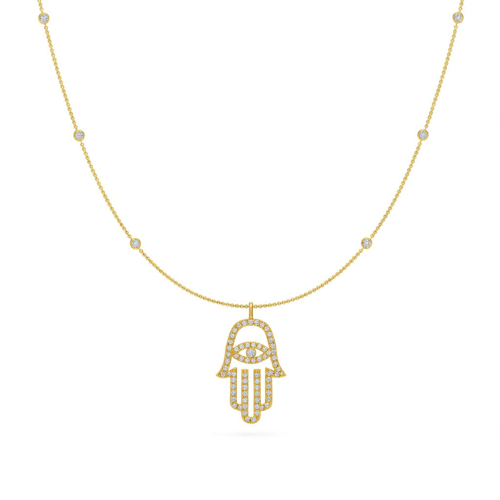 0.9 Ct Round Cut Diamond Pendant Necklace VS1 D-F White Gold 14k