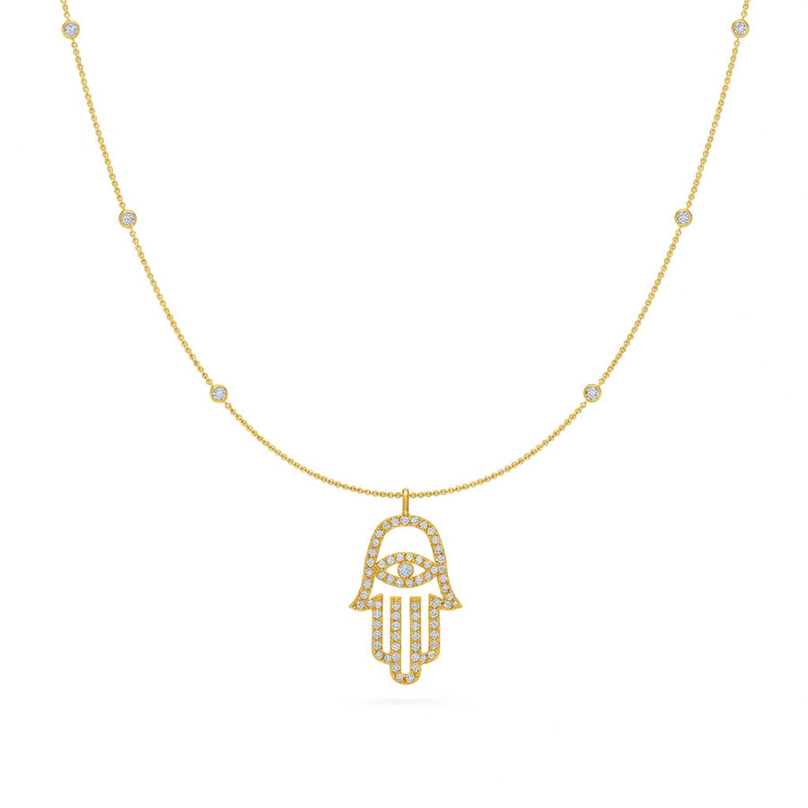 0.9 Ct Round Cut Diamond Pendant Necklace VS1 D-F White Gold 14k