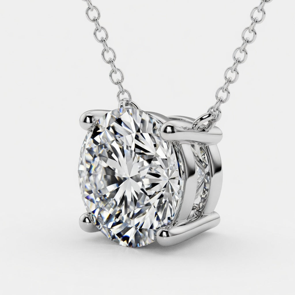 3.00 Carat Round Cut Lab-Grown Diamond Solitaire Pendant VS1–VS2 D–F 14K White Gold