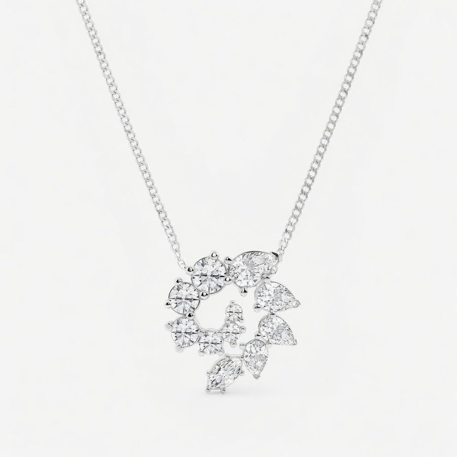 3.00 CTW Multi-Shape Lab-Grown Diamond Swirl Pendant (D–F / VS1–VS2)
