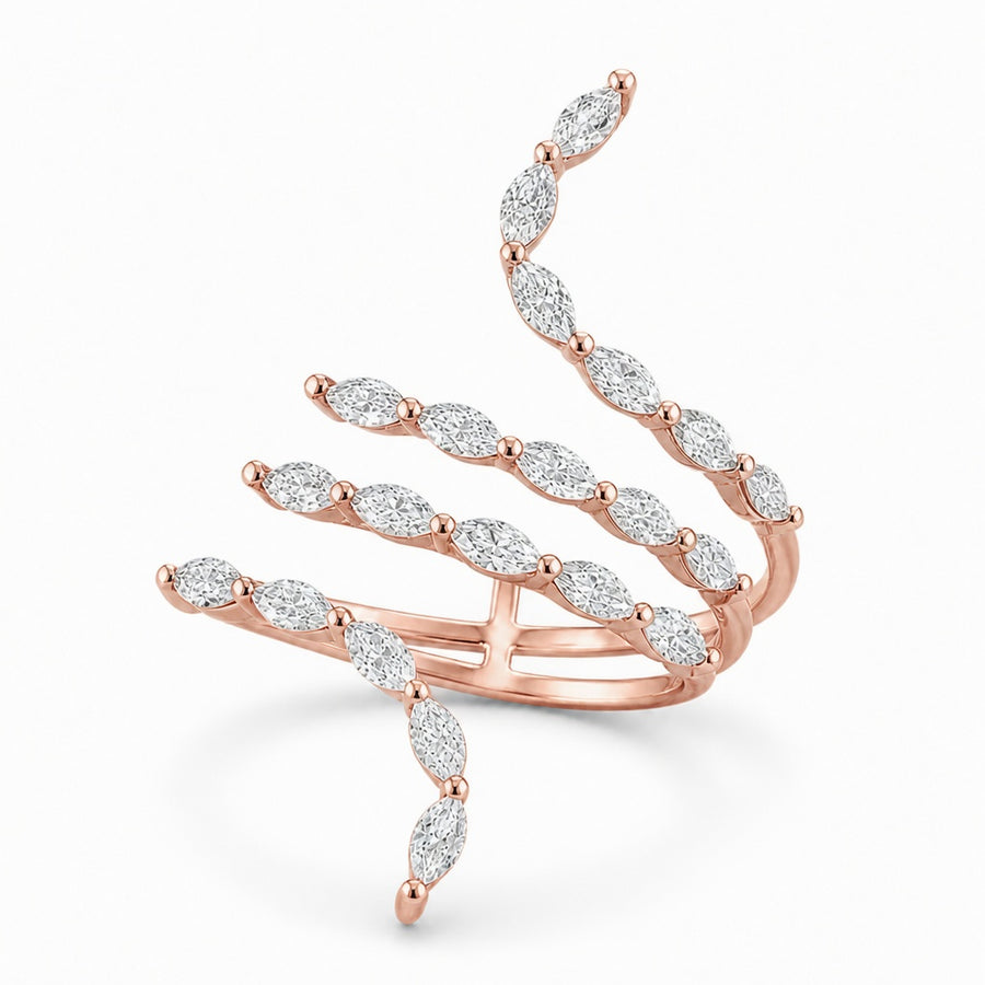 14K White Gold Lab-Grown Diamond Wrap Fashion Ring (2.15 CTW – D–F / VS1–VS2)